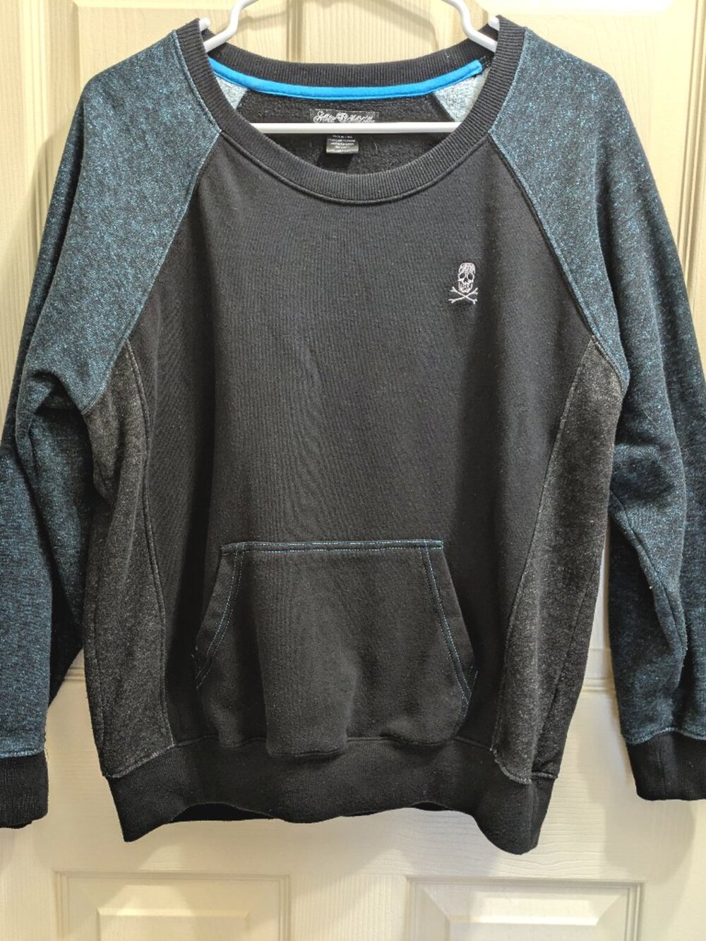 Metal Mulisha Womens Crewneck Sweatshirt M Black Gray Teal